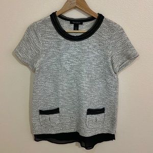 NWOT. Woman’s White House Black Market knit shirt sleeve top. Size S.